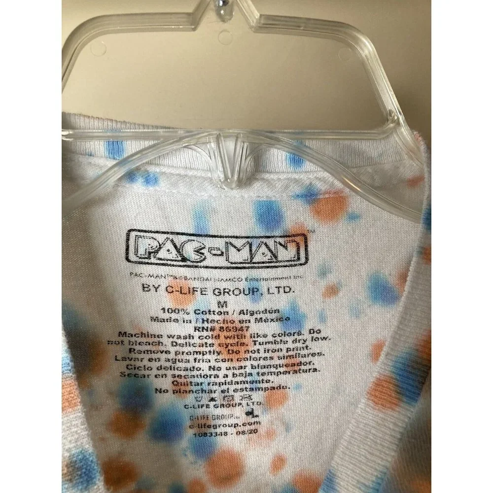Pac-Man Tie Dye T-Shirt Size Medium Pacman - Picture 3 of 5